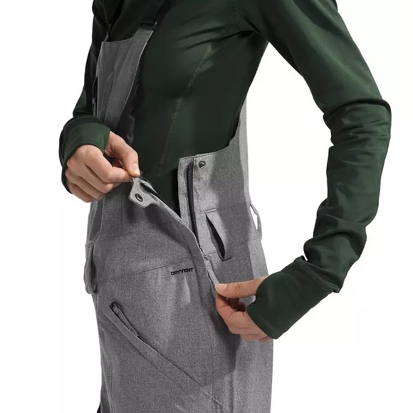 🦋THE NORTH FACE Freedom Insulated Bib Womens Pants Medium Grey Heather SzLarge - Picture 9 of 14